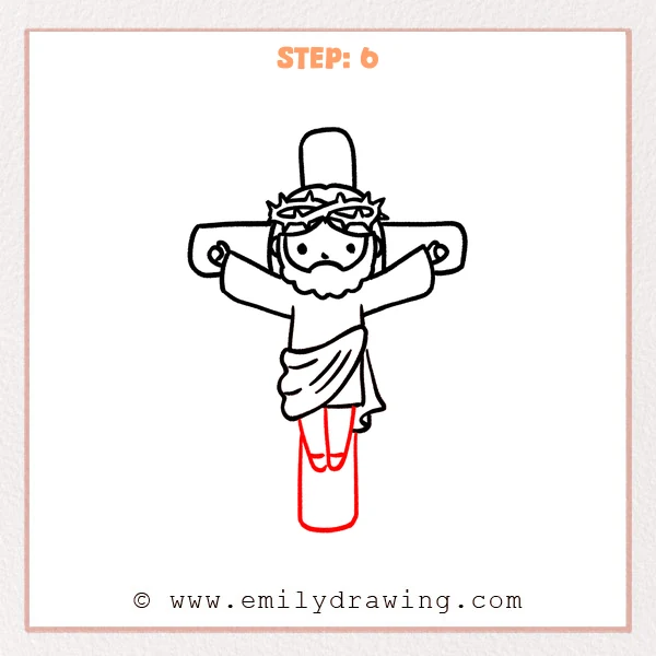 how to draw a jesus on the cross - Step 6